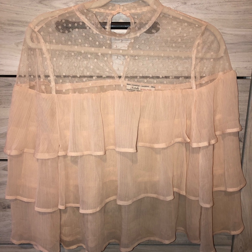 Gorgeous layered pink ruffle top